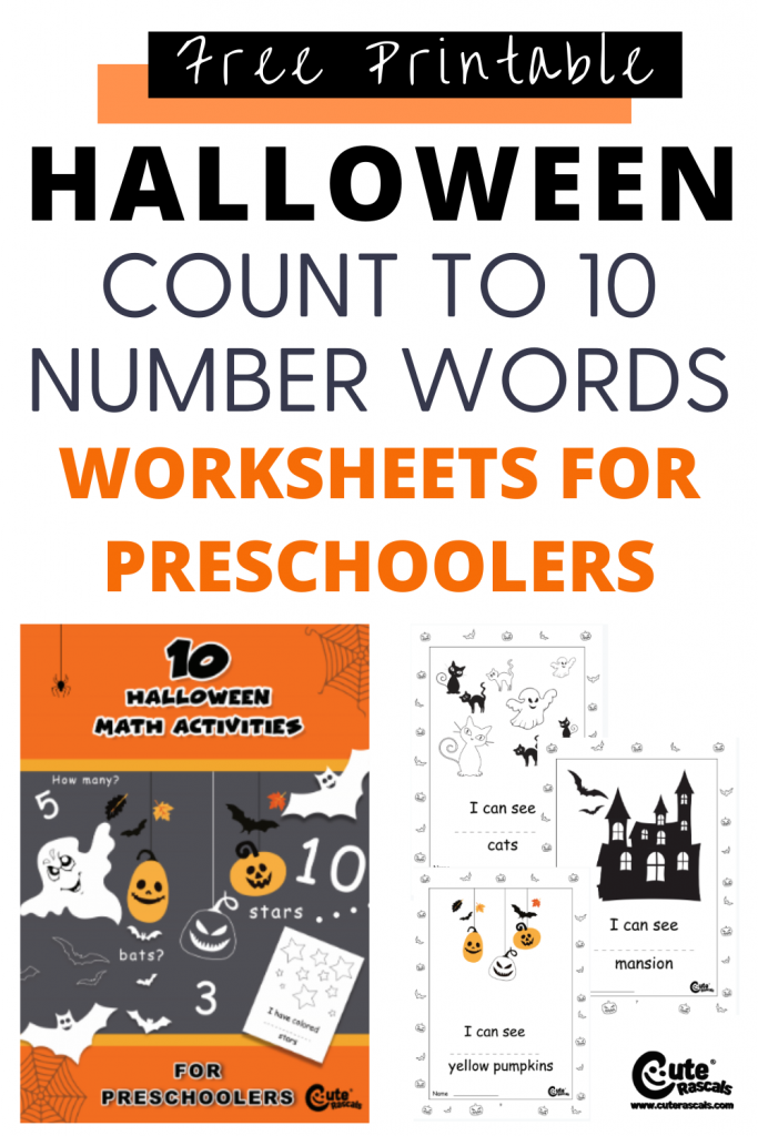 Count to 10 Number Words Free Printable Halloween Worksheets Cute