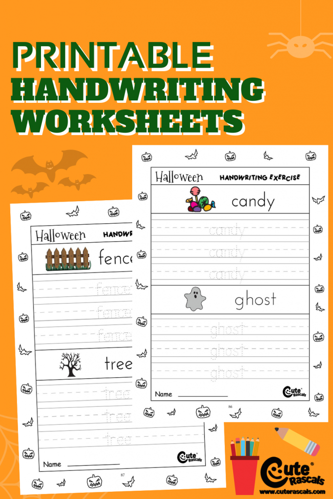 Fun handwriting exercises for preschool and kindergarten. 10 free printable Halloween worksheets for kids.