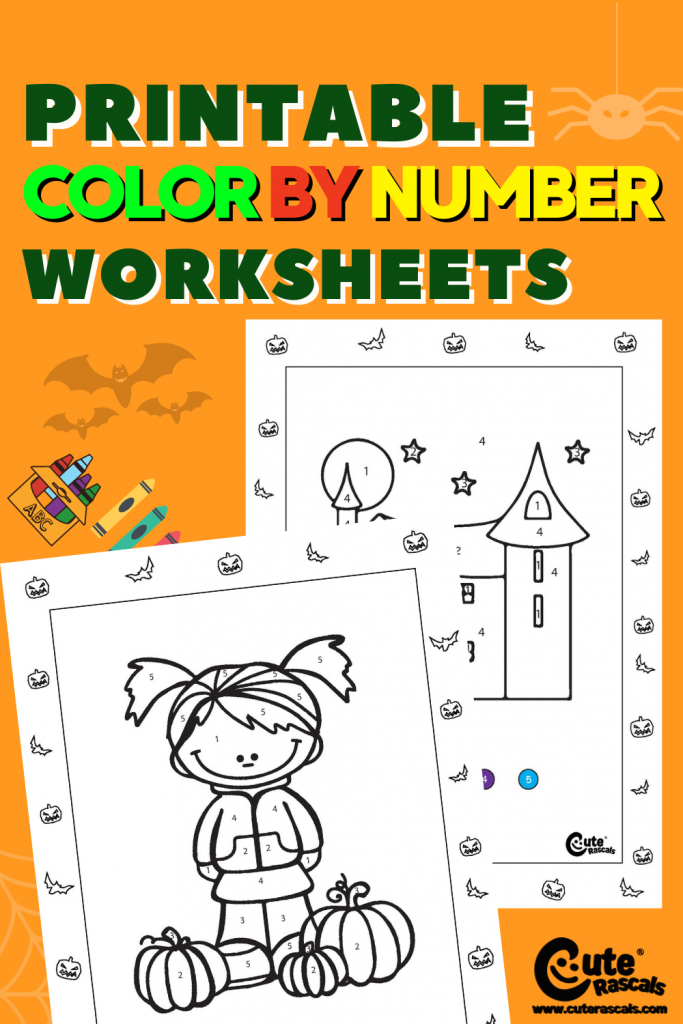 Fun printable color by number worksheets for preschoolers.