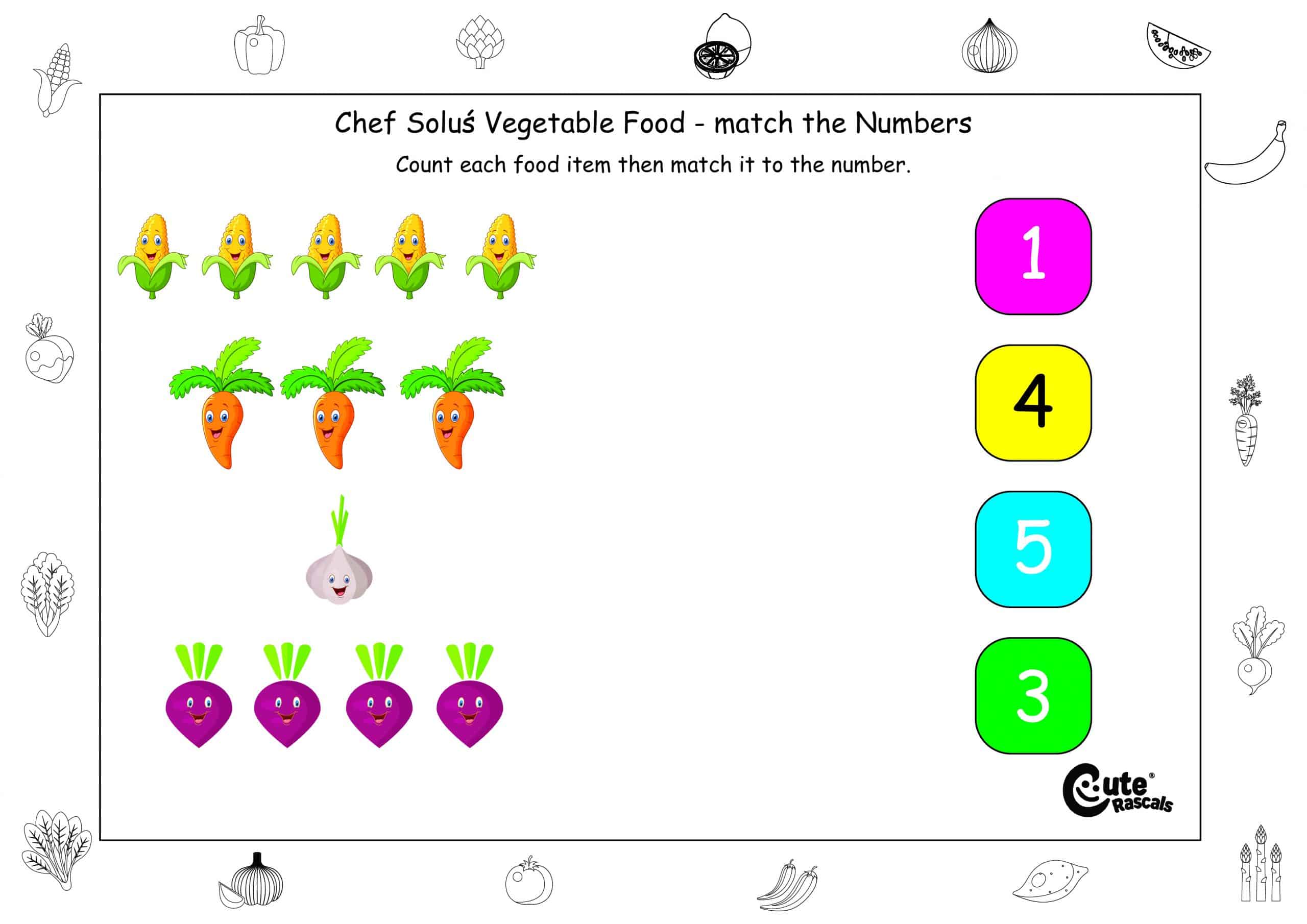 Numbers and Quantity Lesson for Kids - How Many Vegetables are There