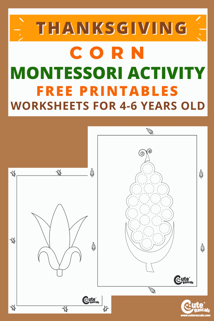 Kids Autonomy Thanksgiving Corn Kernels Montessori Activity for Kids