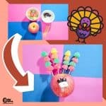Thanksgiving Sense of Taste Activity for Kids No Bake Turkey with Gummy Feathers (2-4 Years Old)