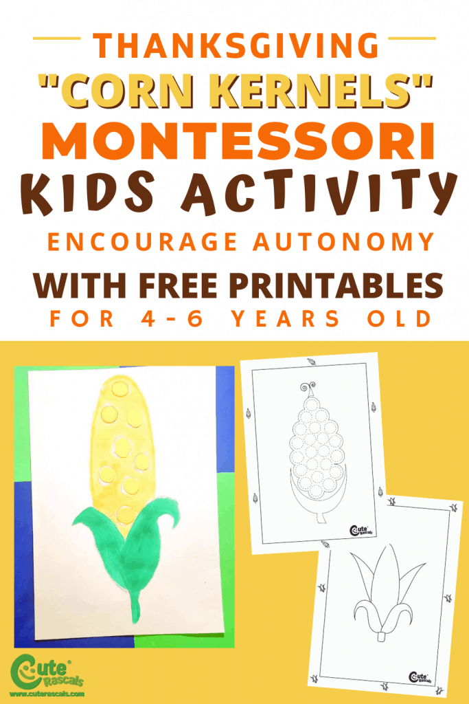 Kids Autonomy - Thanksgiving Corn Kernels Montessori Activity for Kids ...
