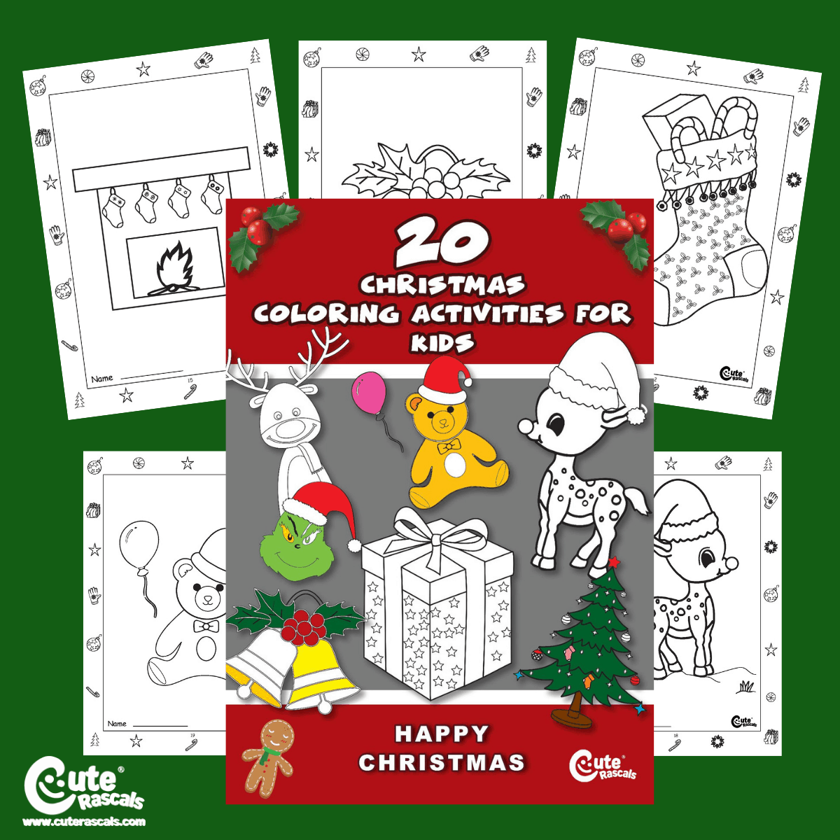Printable Christmas Coloring Pages Preschool Worksheets - Cute Rascals