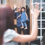 Kid Waving Goodbye Parent