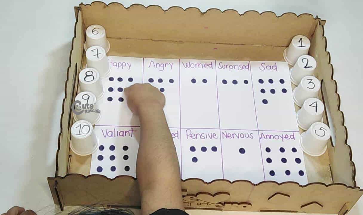 connect the cup to the number of dots