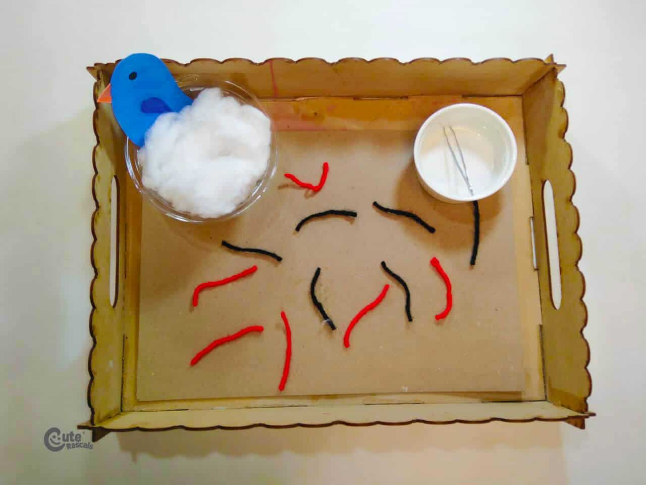 Materials Feeding the Bird Activity. Spring activities for preschoolers