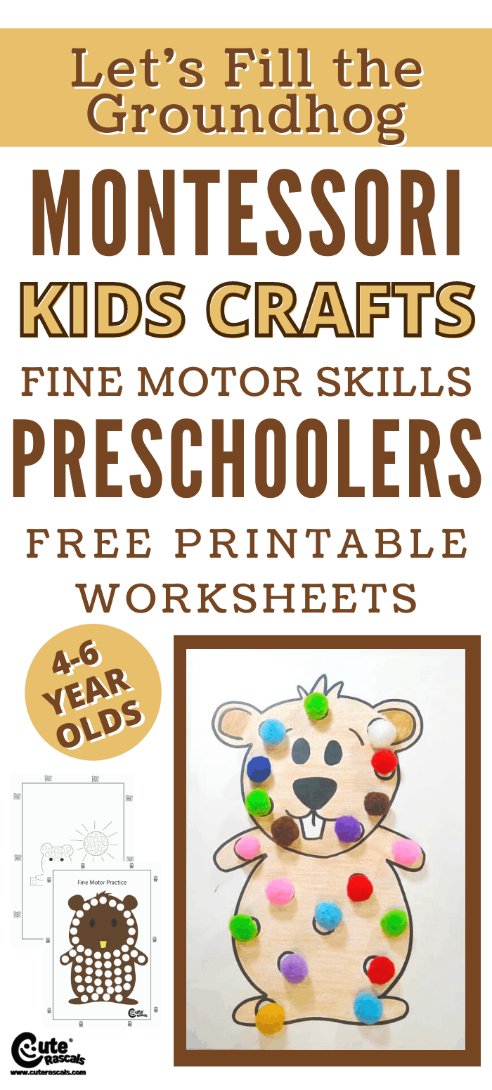 Easy and fun Montessori kids activity that involves groundhog craft