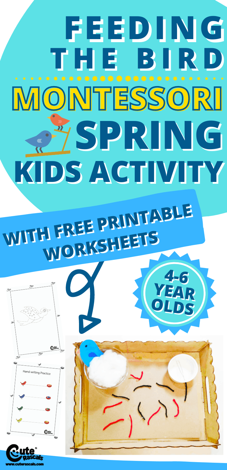 Fun Montessori spring activities for preschoolers. Teach kids how to feed the birds.
