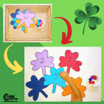 Counting Games for Kids with Shamrocks and Pom-Poms Montessori Worksheets (4-6 Year Olds)