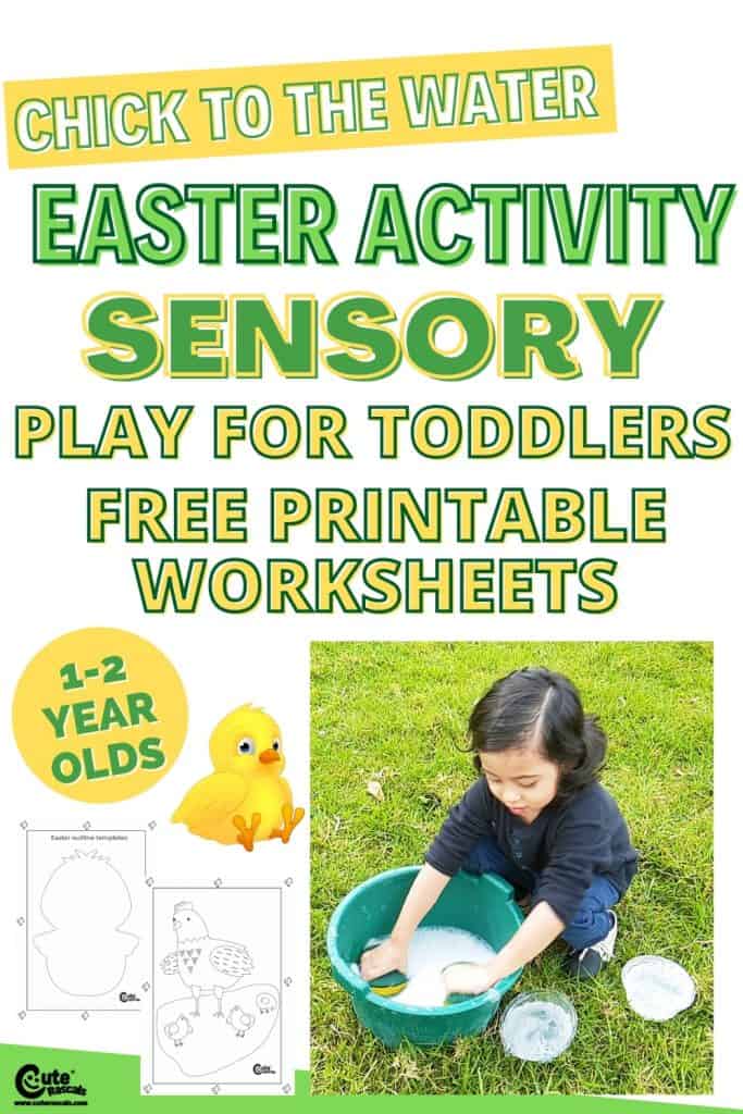 Chicks to the water. Fun Easter activities for toddlers with free printable worksheets.
