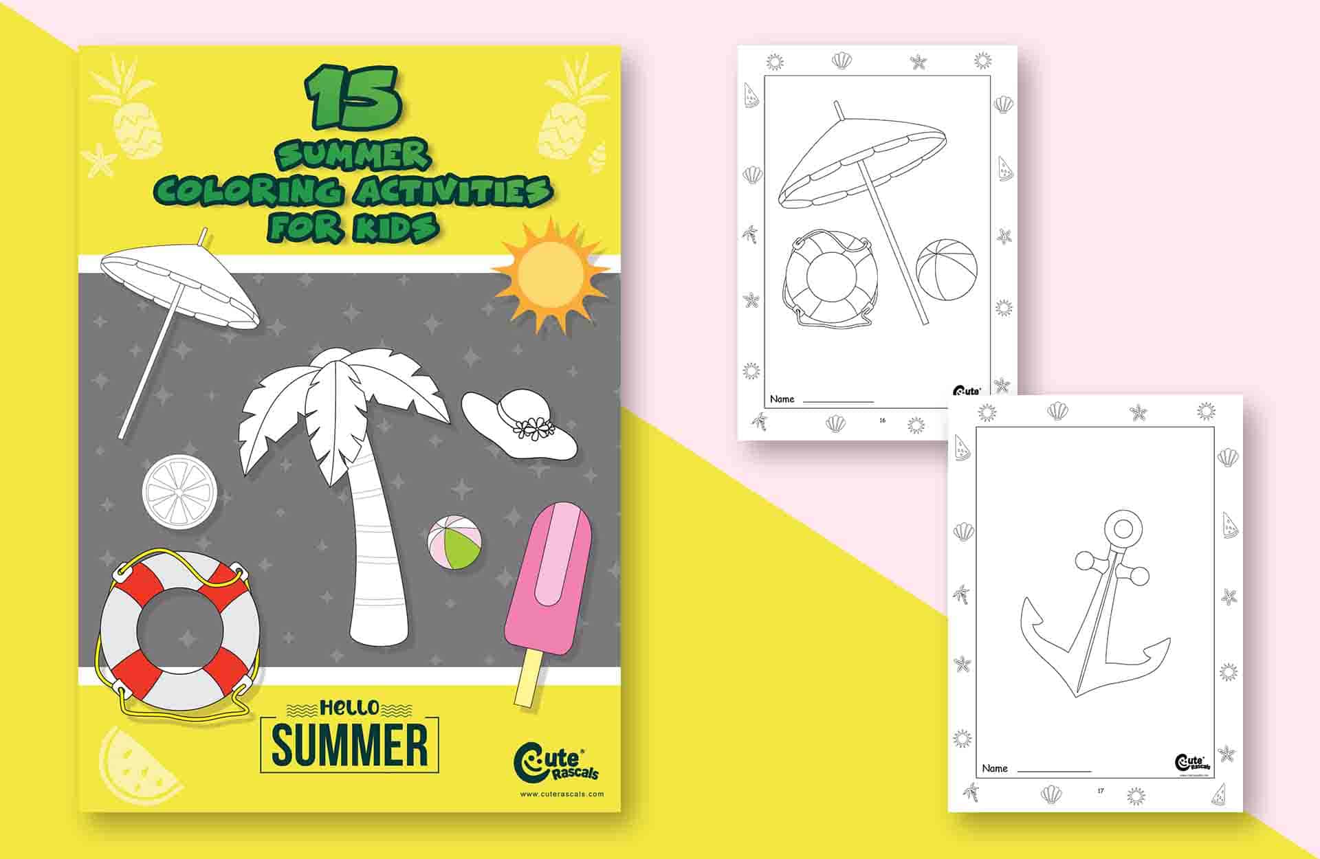 5 Cool Summer Coloring Pages For Kids' Fun Time