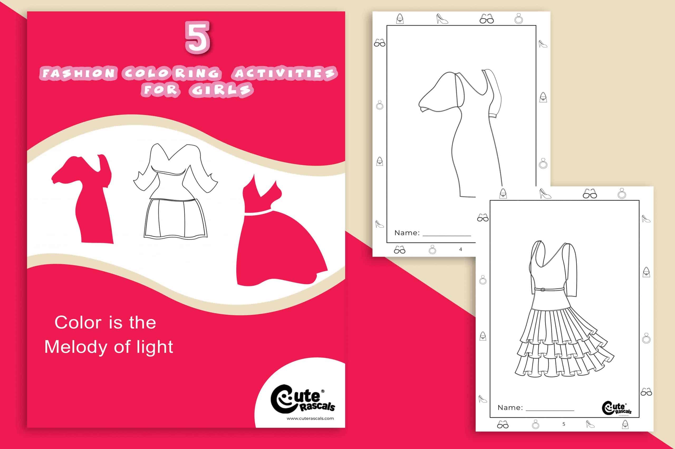 Fashion Coloring Pages for Girl (5 Chic Outfits to Color)