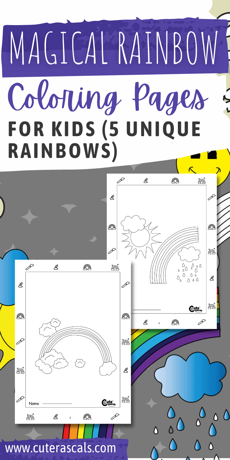 Magical Rainbow Coloring Pages for Kids (5 Unique Rainbows)