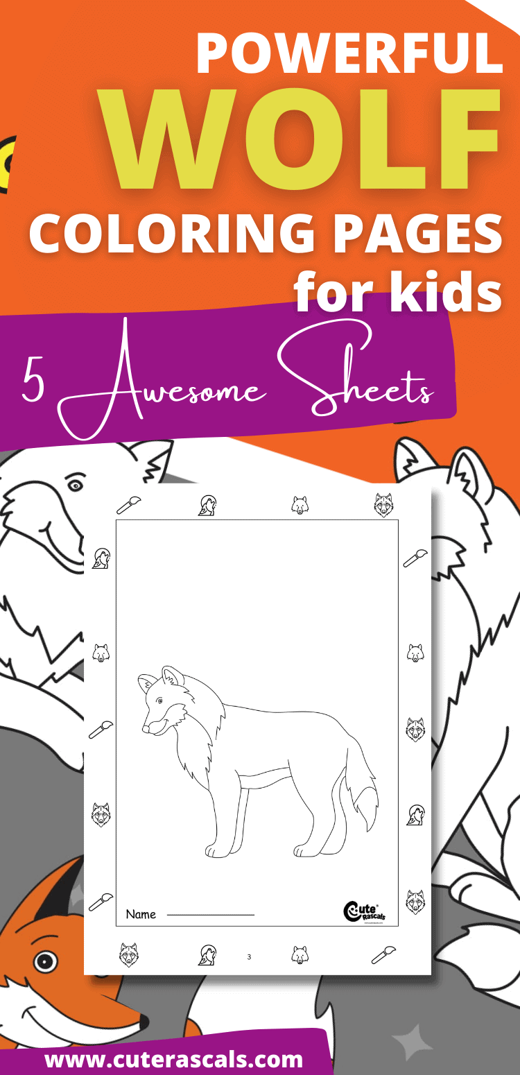Powerful Wolf Coloring Pages For Kids: 5 Awesome Sheets