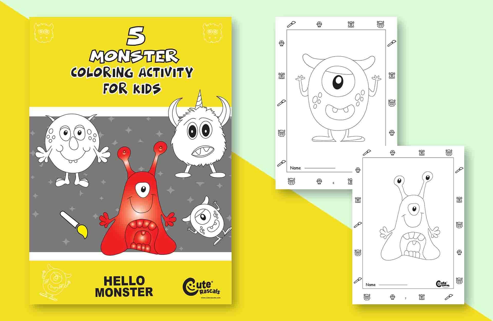 5 Silly Monster Coloring Pages for Kids to Enjoy