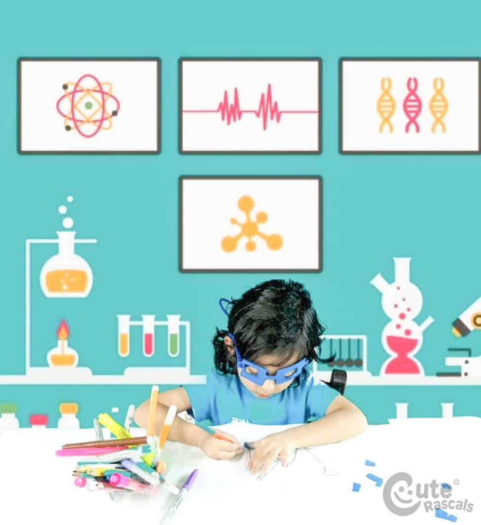 Decorate the laboratory equipment. Role play activity for kids
