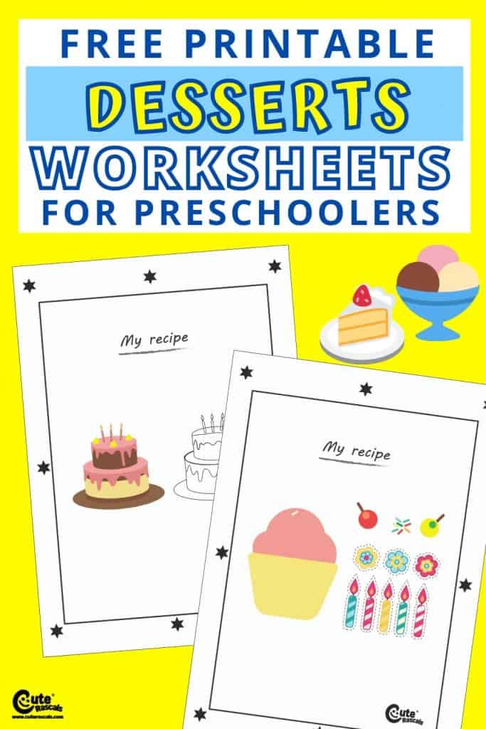 Free printable dessert worksheets