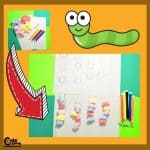 Colored Worm Craft for Preschoolers Fine Motor Skills Montessori Worksheets (4-6 Year Olds)