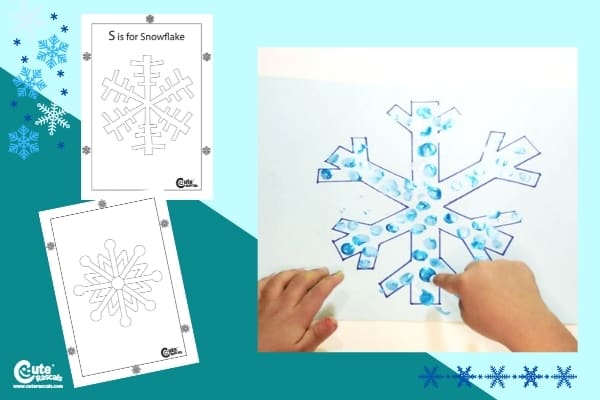 Free Snowflake Easy Winter Art for Kids Worksheets (4-6 Year Olds)