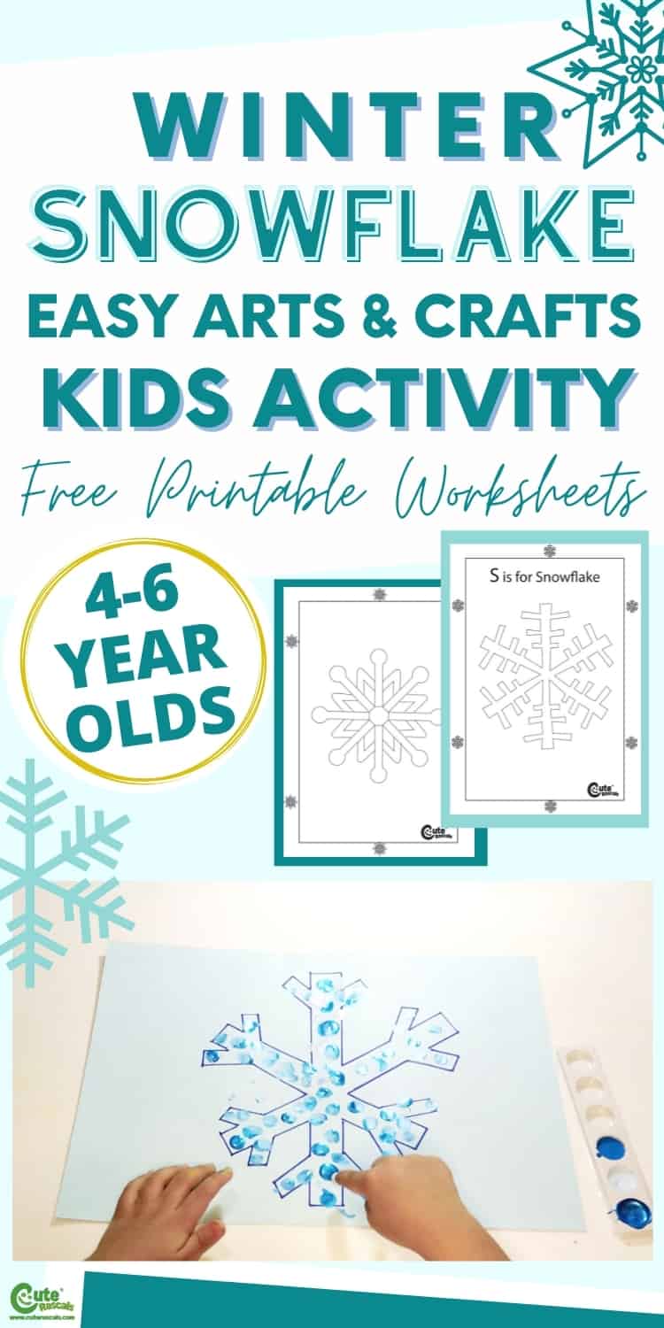 Super easy fun activity for preschoolers. Snowflakes winter art for kids.