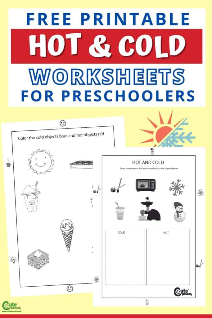Hot and cold free printable worksheets for kids